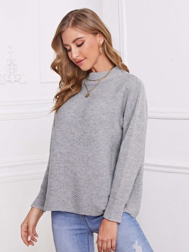 Turtle Neck Drop Shoulder Oversized Sweater