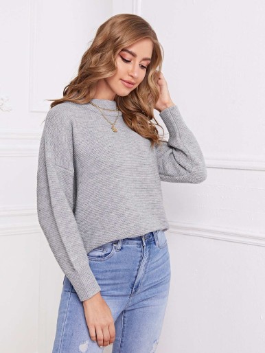 Turtle Neck Drop Shoulder Oversized Sweater