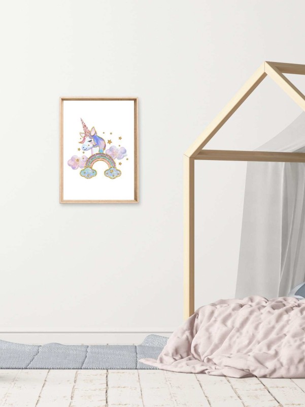 Unicorn Print Kids Unframed Painting