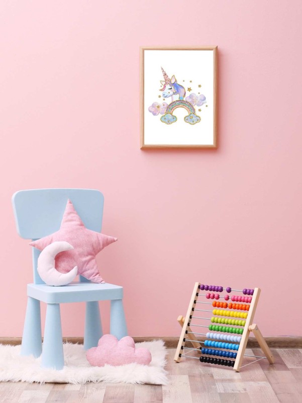 Unicorn Print Kids Unframed Painting