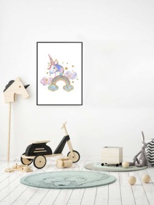 Unicorn Print Kids Unframed Painting