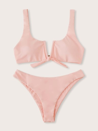 V Wired Knot Cheeky Bikini Swimsuit