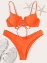 V Wired Underwire High Cut Bikini Swimsuit