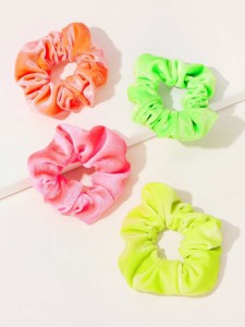 Velvet Neon Scrunchie 4pcs