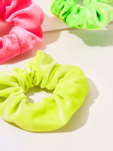 Velvet Neon Scrunchie 4pcs