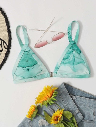 Water Color Triangle Bikini Top