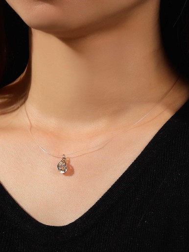 Water Drop Crystal Charm Necklace