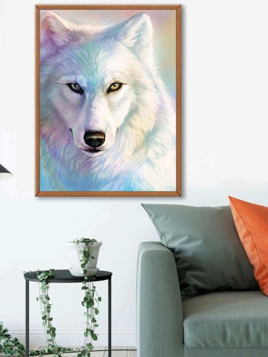 Wolf Print Diamond Drawing Without Frame
