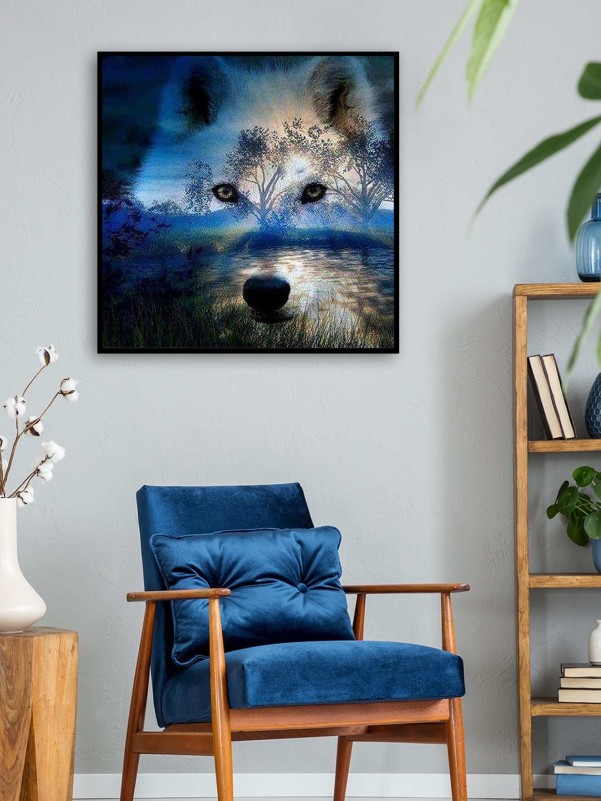 Wolf Print DIY Diamond Unframed Painting