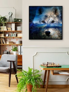 Wolf Print DIY Diamond Unframed Painting