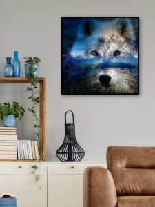 Wolf Print DIY Diamond Unframed Painting