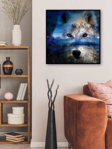 Wolf Print DIY Diamond Unframed Painting