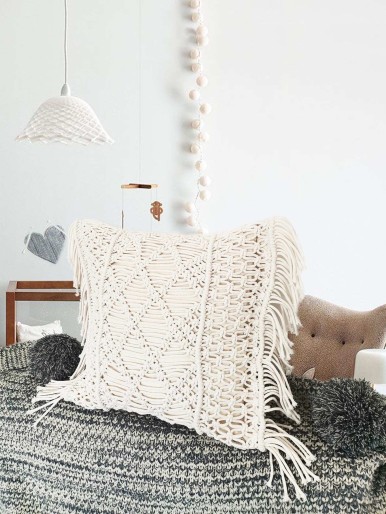 Woven Tassel Cushion Cover Without Filler