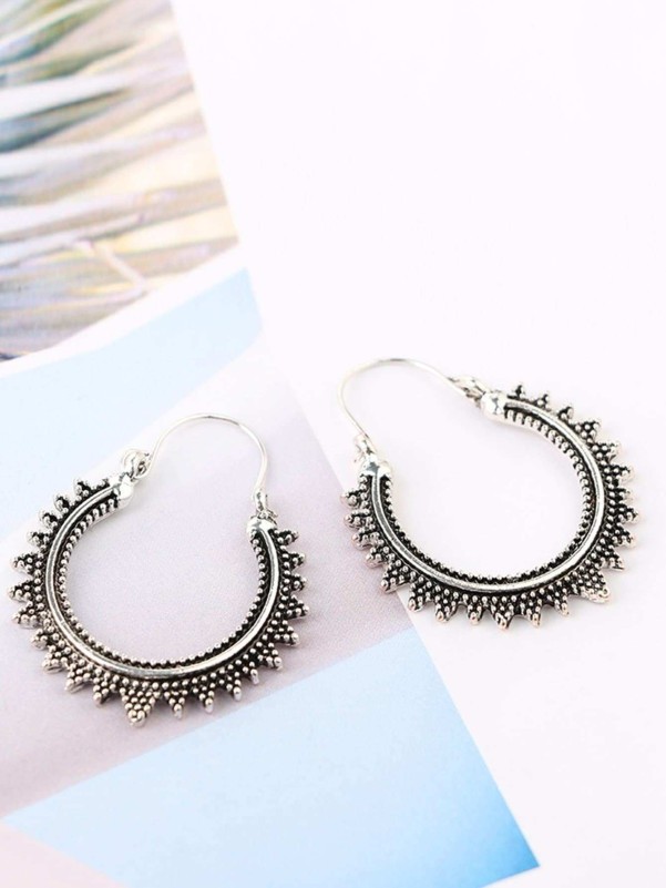 Zigzag Hoop Earrings 1pair