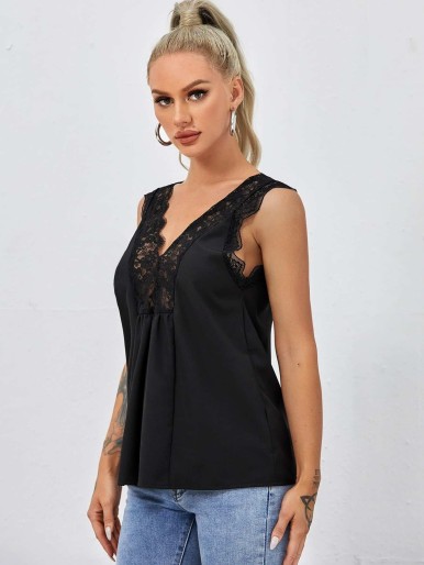 Lace Trim Tank Top