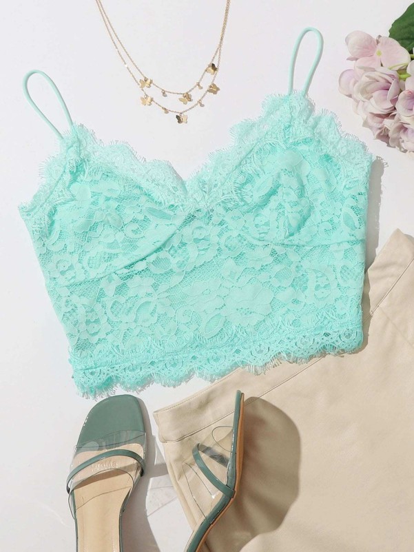 SHEIN Lace Overlay Bralette Top