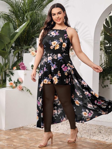 Women's black floral dress