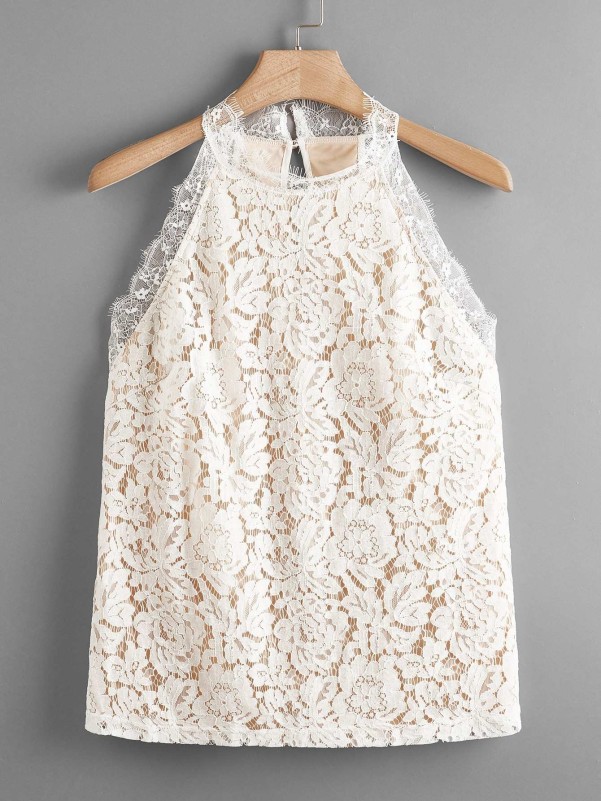 Plus size embellished lace slit back dress