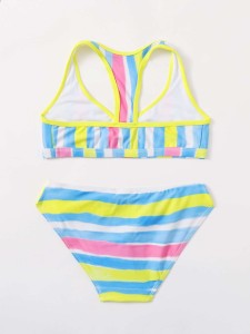 Girls Striped Bikini Swimsuit