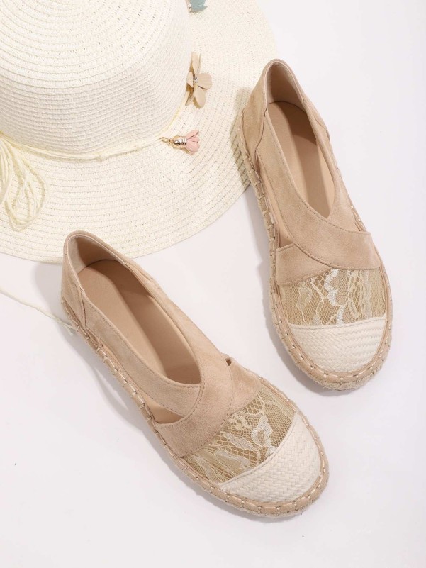 Lace clearance espadrille flats