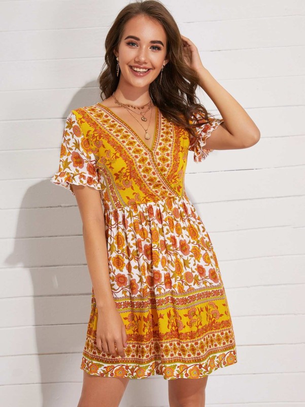 Shein tribal print top dress