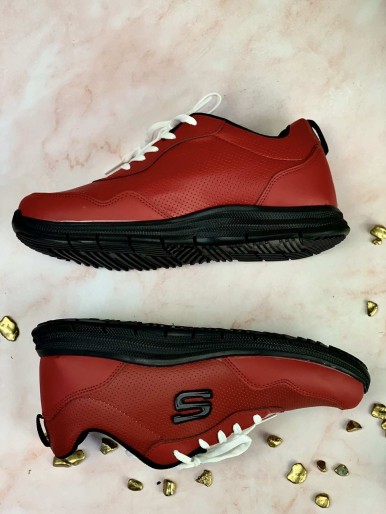 Men's sports shoes, red, with a black sole