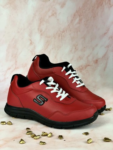 Men's sports shoes, red, with a black sole