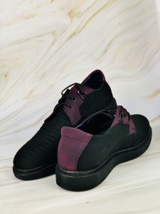 Men's shoes black and wine black sole