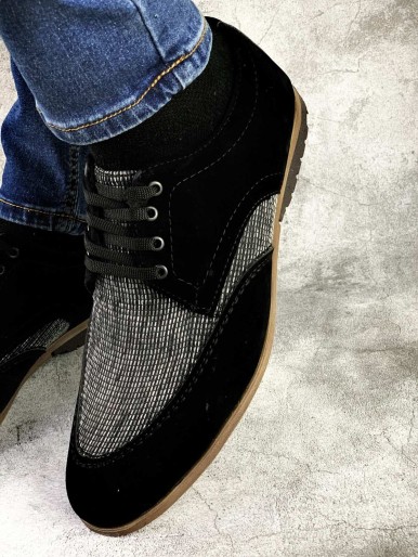 Men's shoes black beige sole