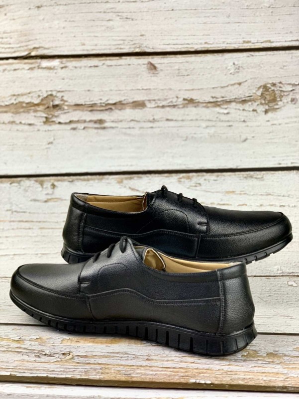 Men's black shoes with straps, check chuckin black sole