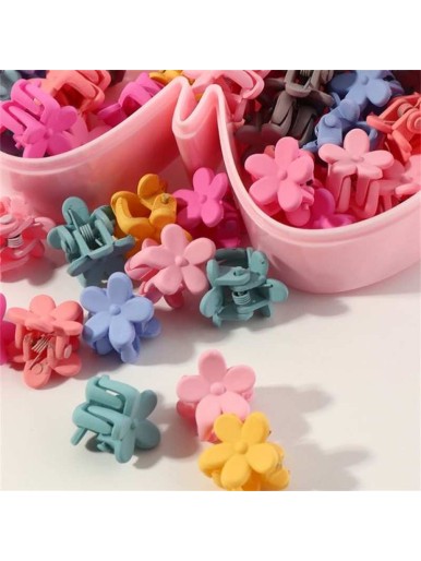 1 Box Flower Shaped Small Hair Claw Clips