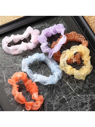 The New Candy Girl Head Rope Net Yarn Sweet Rubber Band 6-Pcs
