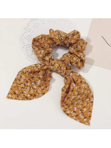 New Floral Hair Tie Ladies Fiber Bunny Ear Bow