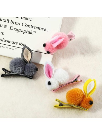 Korean Children's Hair Accessories, Felt Rabbit Hairpin, Autumn And Winter Hairpin