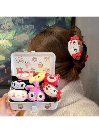 Cute Plush Doll Catch Clip Female Cartoon Animal Hairpin