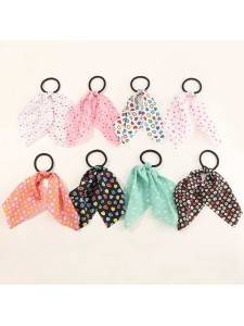 Korean Version Of The New Printed Ponytail Hair Tie Headdress Cute Mesh Hair Rope