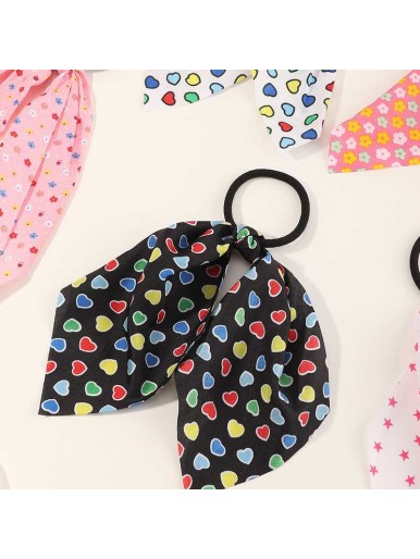 Korean Version Of The New Printed Ponytail Hair Tie Headdress Cute Mesh Hair Rope