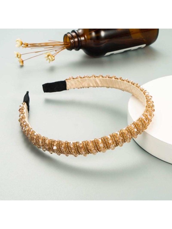 Korean Style Hair Band Thin Edge Handmade Crystal Headband Fashion