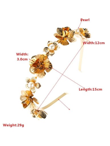 Beautiful Flowers Metal Headband Wash Face Headdress Pearl Accessories