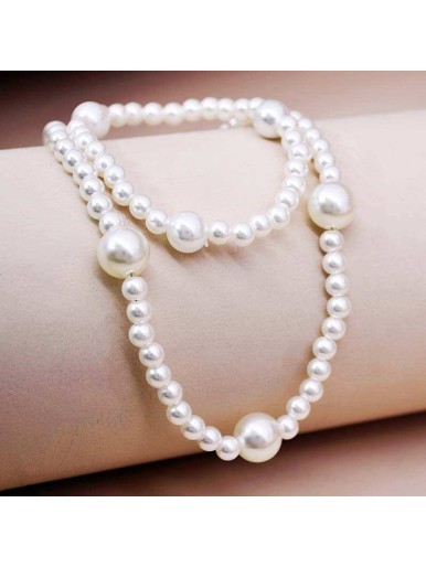 Celebrity Baroque Pearl Necklace Bracelet Set Bridal Wedding