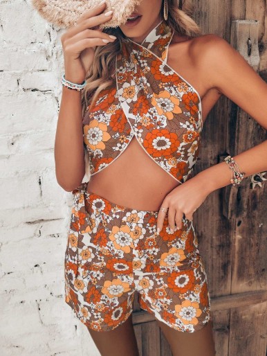 Floral Print two pieces