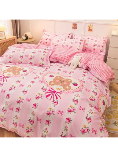 Duvet CoverSet pink flower Without Filler