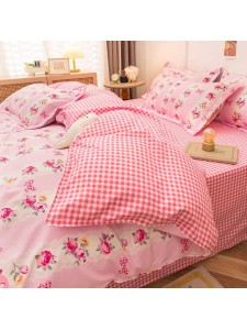 Duvet CoverSet pink flower Without Filler