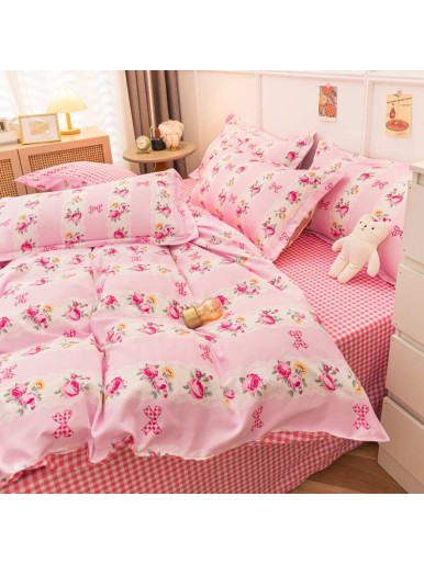 Duvet CoverSet pink flower Without Filler