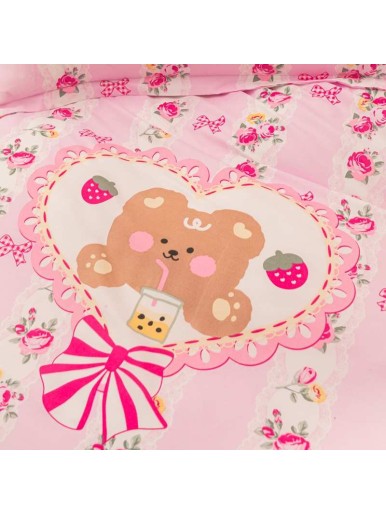 Duvet CoverSet pink flower Without Filler