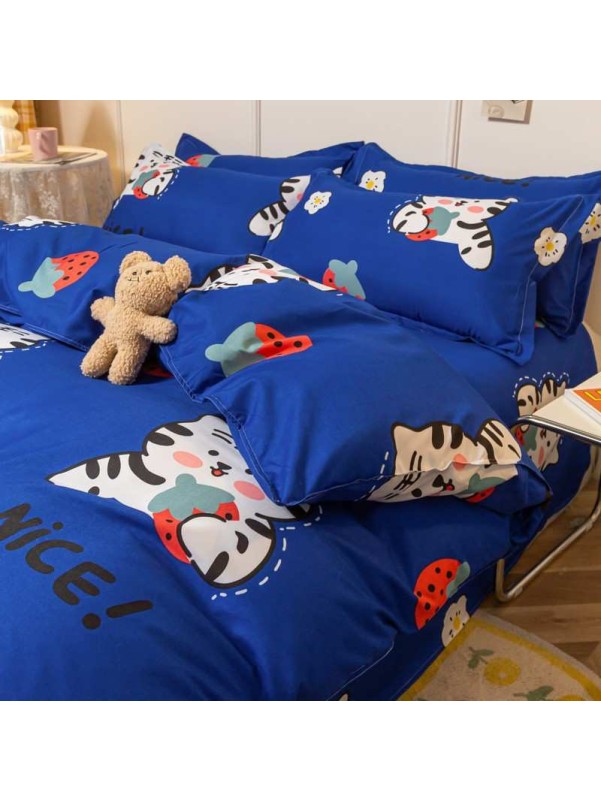 Duvet CoverSet white cat Without Filler