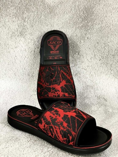Black and red men's slippers
