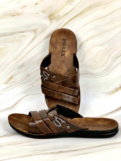 Men's polix brown leather sandals