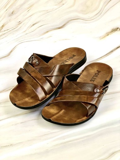 Men's polix brown leather sandals