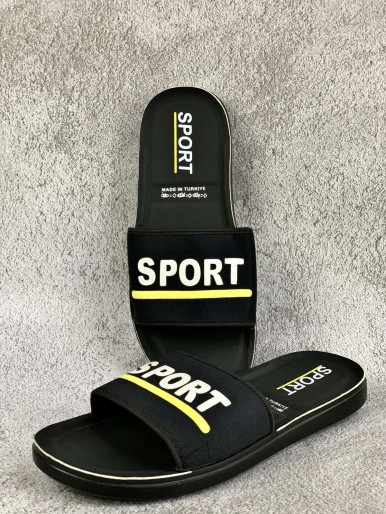 Yellow and black men's sport slippers